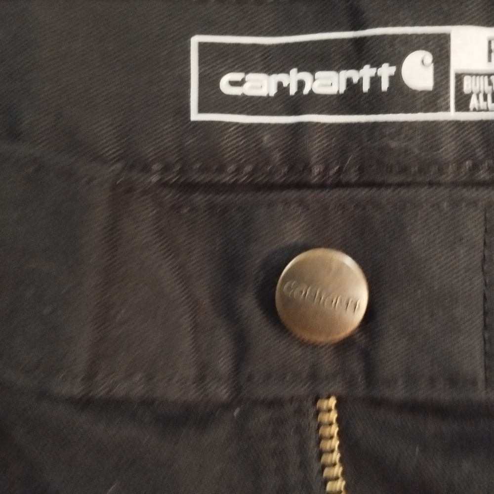 Carhartt Carpenter Pants Men's 33x30 Black B324 BLK Washed Duck Relaxed Fit Work - Picture 2 of 6